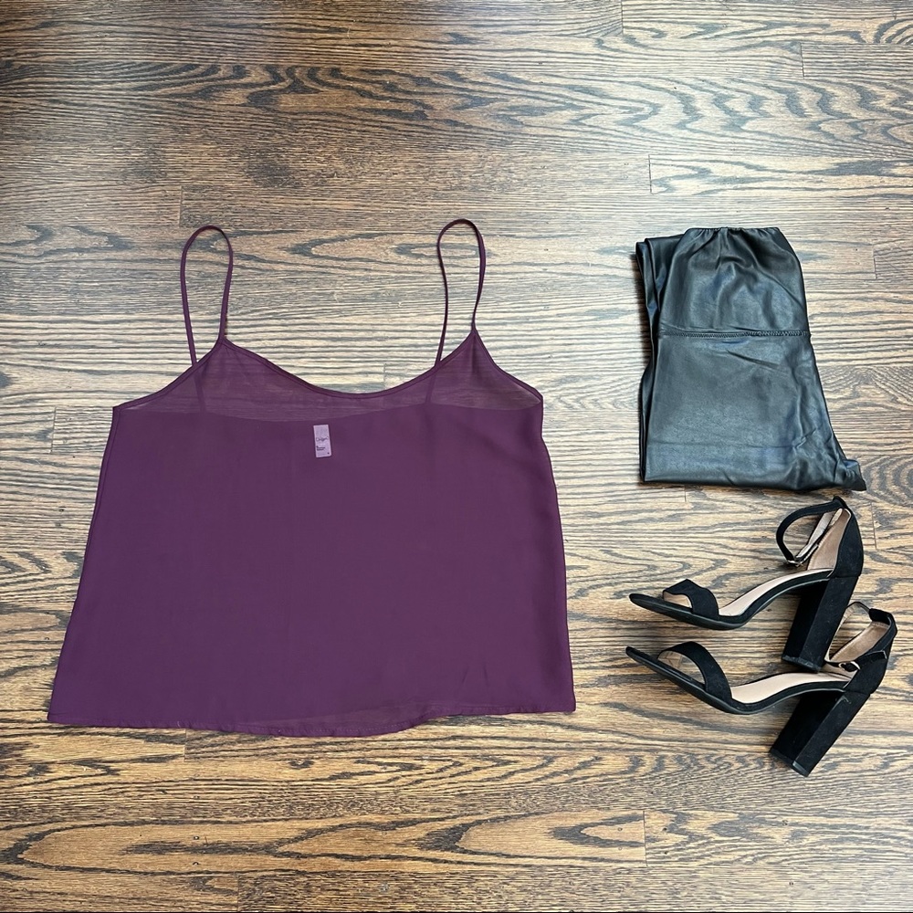 chiffon eggplant purple tank top